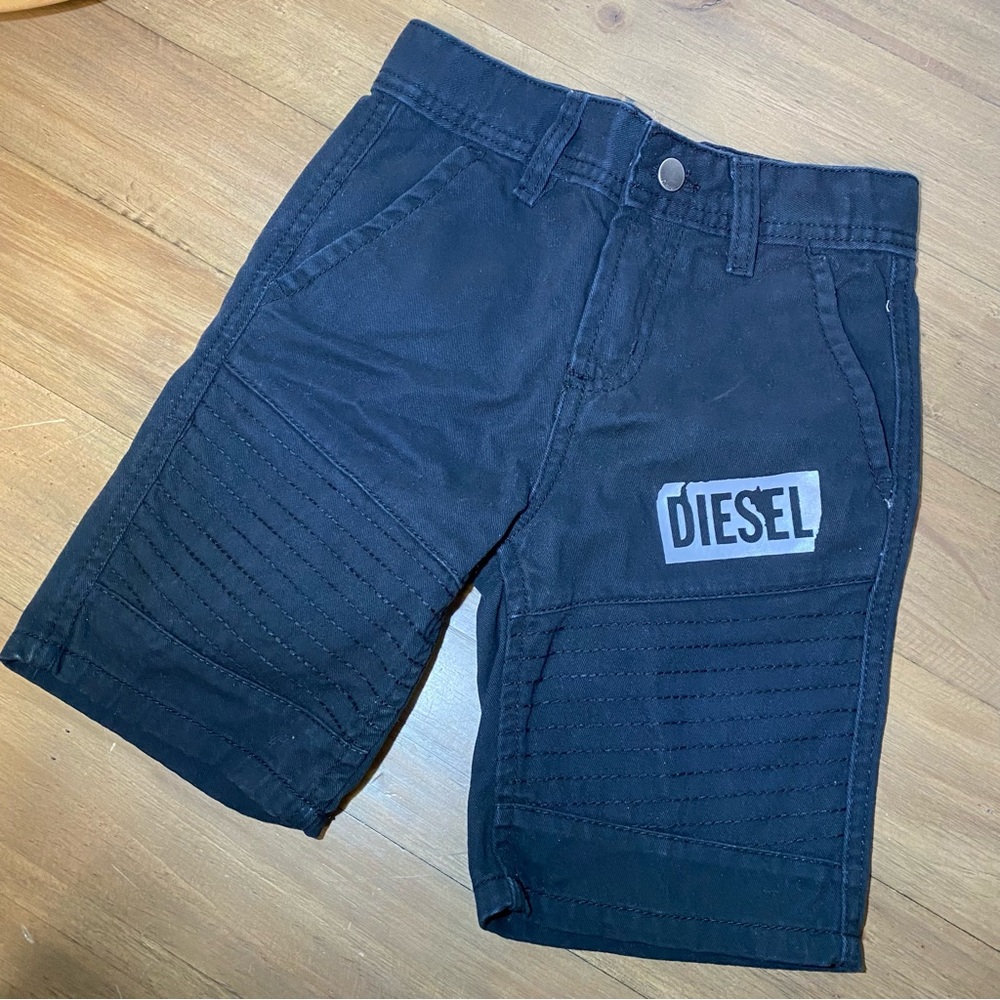Diesel Shorts Boys Size 6 Black Denim Kids School Dark Kidcore Punk Preppy